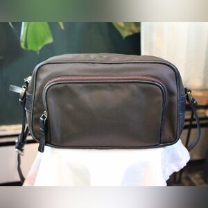 Coach 7433 Twill Leather Trim Crossbody Shoulder bag